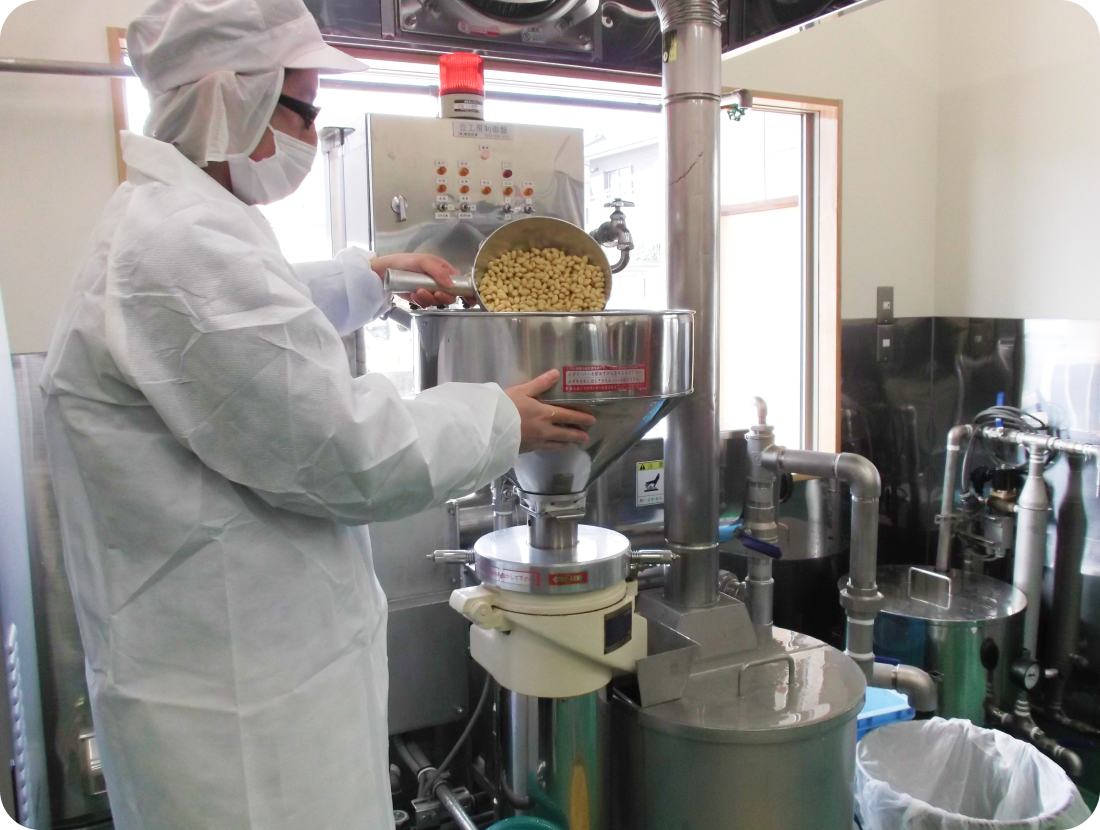 豆乳・豆腐作りの流れ